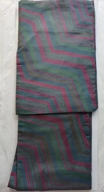 기모노 네이비, 브라운, 그린, 엔지 지그재그 무늬 새상품