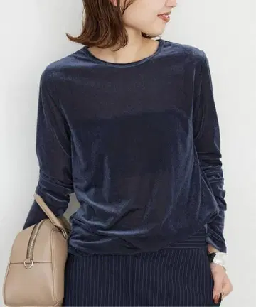 SLOBE IENA 벨로아 트리코 풀오버 네이비