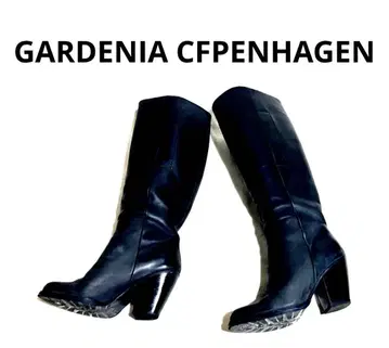 GARDENIA COPENHAGEN 블랙 롱 부츠 힐 37