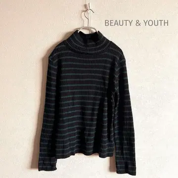 와플 리브 하이넥 스웨터