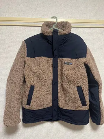 플리스 자켓 보아 자켓 베이지 x 네이비