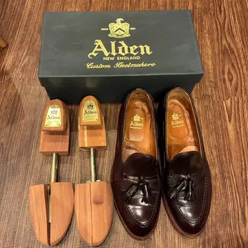 Alden 태슬 로퍼 버건디 코도반