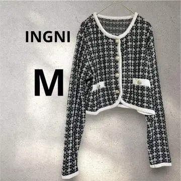 잉그 트위드 패턴 크롭 자켓 오피스 포멀