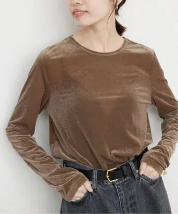 SLOBE IENA 벨로아 트리코 풀오버 브라운