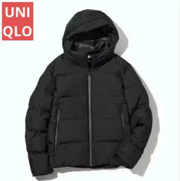 컨디션 최상 심리스 다운 후드티/3D 컷 블랙 S