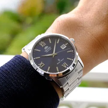 오리엔트 자동 와인딩 손목시계 다크 블루