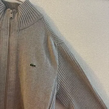 Lacoste 그레이 집업 니트 스웨터