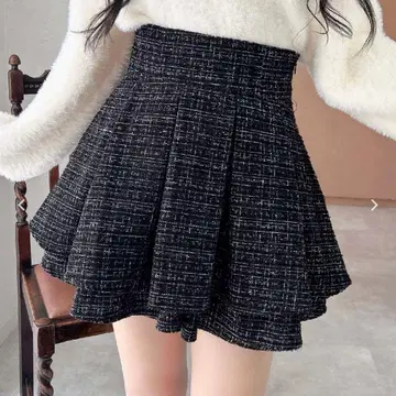 INGNI 트위드 턱 미니 플레어 스커트