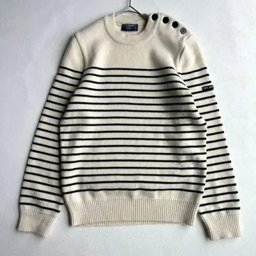 SAINT JAMES 울 마린 보더 니트 넉넉한 두꺼운 원단 스웨터