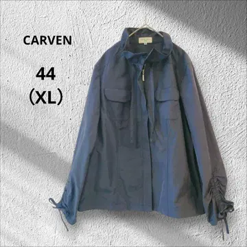 CARVEN 칼벤 블랙 자켓 44 XL 프릴 드로우 스트링