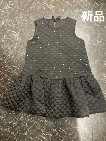 비쥬 장식 블랙 퀼팅 베스트 택 포함 새상품