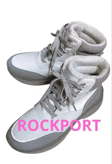 ROCKPORT 화이트/그레이 하이컷 스니커즈 새상품급 락포트