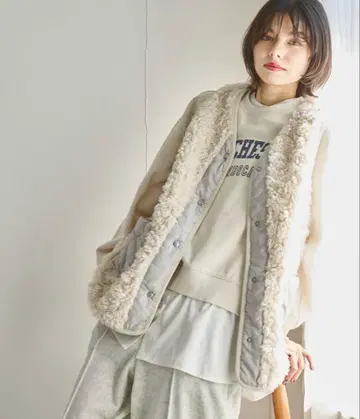 새상품 niko and - 니코앤드 모듬 퍼 베스트 아이보리