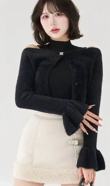 다리치 앙상블 샤기 니트탑