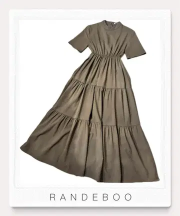RANDIBOO 카키 티어드 반팔 원피스