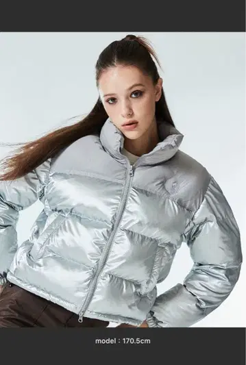 실버 다운 자켓 숏 기장