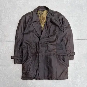 주말 세일 90's 빈티지 라무 가죽 자켓 벨트 안감 올 패턴