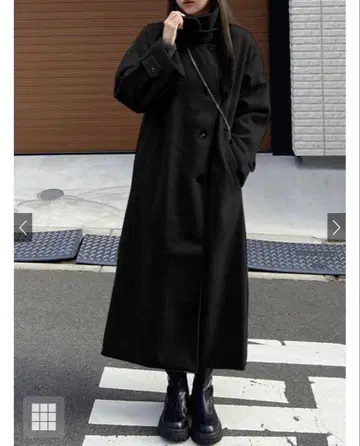 그레일 스탠드 카라 페이크 울 코트 [K9048x] 블랙 L