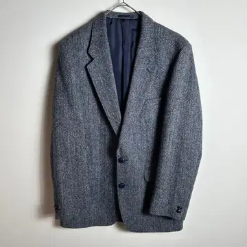 해리스 트위드 잉글랜드제 테일러드 자켓 헤링본 싸개 버튼