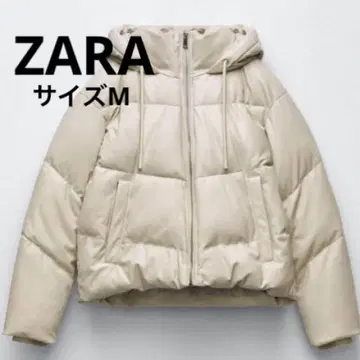 [ 완판템 ] ZARA 다운 자켓 페이크 가죽