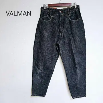 VALMAN 블랙 데님 팬츠 벌룬 디자인