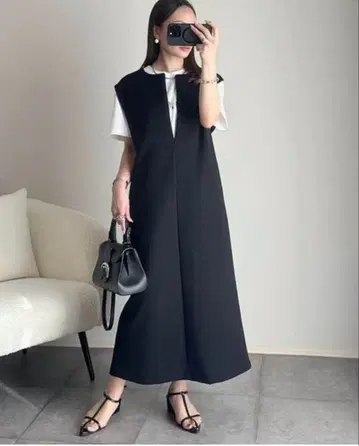 엠마 테일러 신상 라이트 종이상자 프론트 2way 원피스 블랙