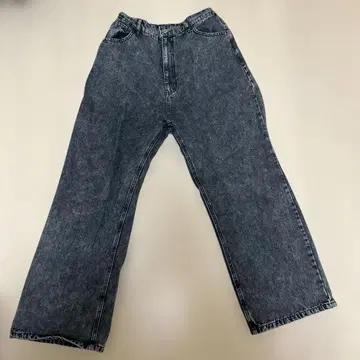 블랙 와이드 데님 팬츠 L 사이즈