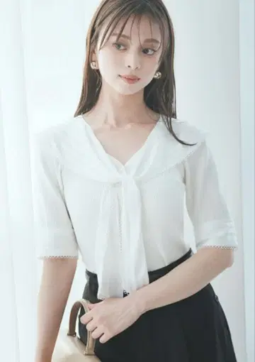 [ 미사용 새상품 택 포함 ] SNIDEL 스카프 블라우스 도킹 풀오버