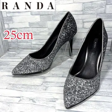 새상품급 RANDA 펌프스 하이힐 글리터 블랙 25cm