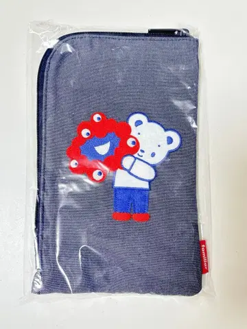 familiar 곰 자수 파우치 다크 블루