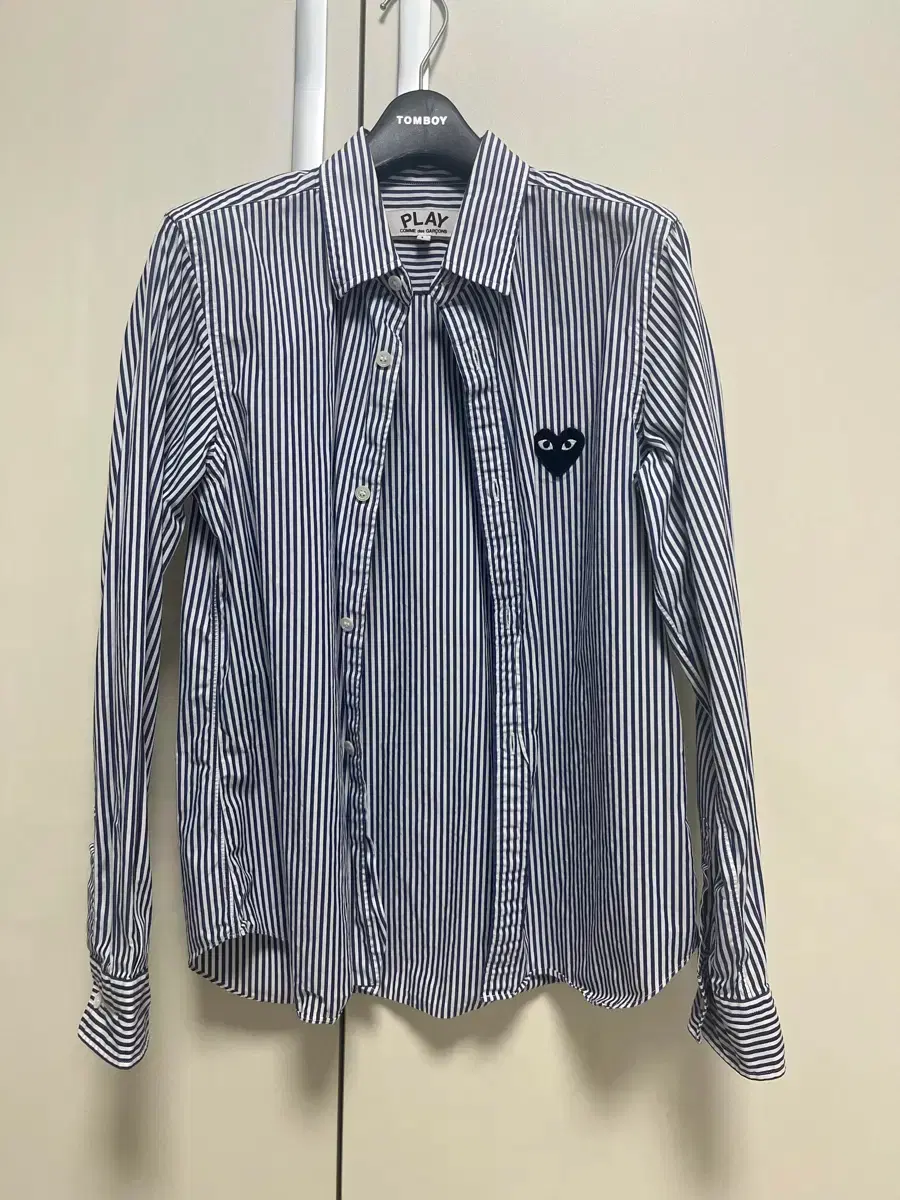 Comme des Garçons Stripe Shirt Navy Heart