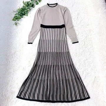 퀸즈 코트 스트라이프 가드 니트 원피스