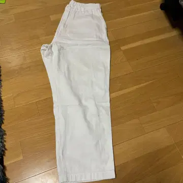 화이트 코튼 와이드 팬츠 워시드 데님 3세트