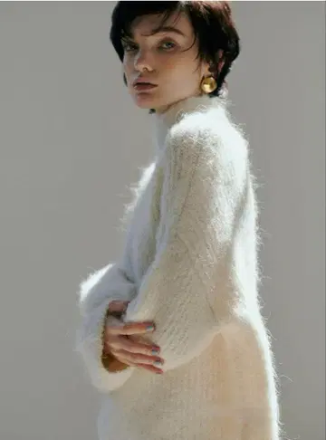 미라 오웬 풀오버 보틀넥 알파카 혼방