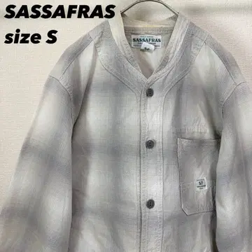 [ 레어 구하기 어려움 ] 사사프라스 노카라 화이트 x 그레이 체크 셔츠