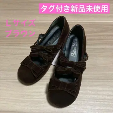 시마무라 x 미나카타 유이/벨로아 리본 펌프스/브라운/ L 사이즈