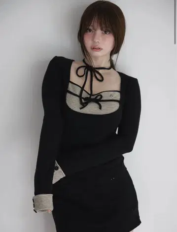 Aiden baby ribbon set up black