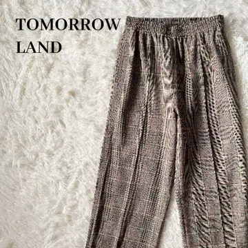 투모로우랜드 글렌체크 테이퍼드 팬츠 고급 성숙 캐주얼 새상품급