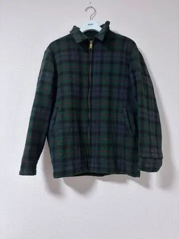 Woodrich 집업 자켓 그린 블랙체크