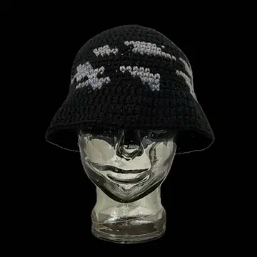 깊은 핸드메이드 크러셔 모자 크로셰 모자 니트 모자 버킷햇 블랙 2