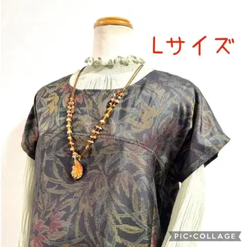 기모노 리메이크 No.3147 L 사이즈 오시마 명주 프렌치 슬리브 튜닉