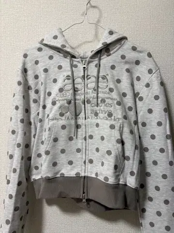 aeae 도트 무늬 집업 후드티