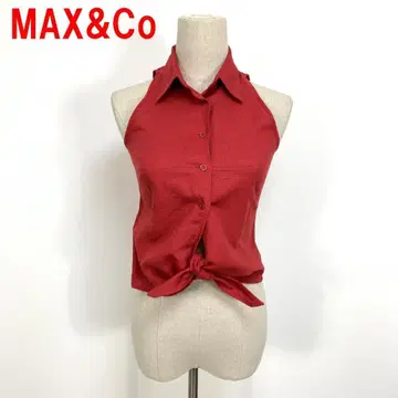 A5663 맥스앤코 슬리브리스 블라우스 린넨 면 빨간색 38