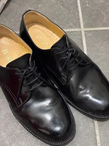 HARUTA 블랙 레이스업 슈즈