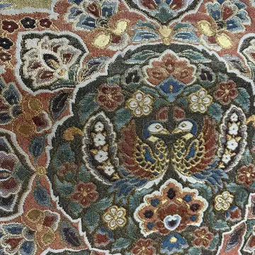 화려한 꽃무늬 새 자수 후쿠로 오비