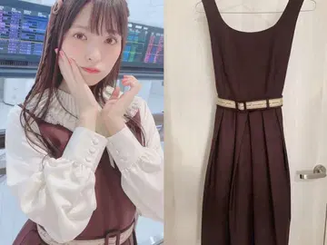 F i.n.t 로고 테이프 벨트 사용 점프 스커트