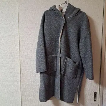 SIMPLCITE 그레이 후드 부착 코트