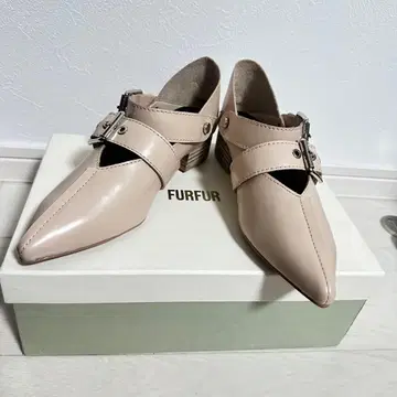 [ FURFUR ] 더블 스트랩 바부쉬 22.5cm 베이지 스틸레토