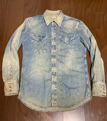 할리우드 런치 마켓 BLUE BLUE 데님 셔츠 M 빈티지