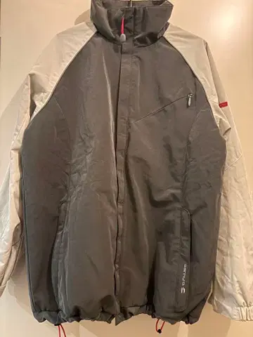 ESTIVO 풀 집업 나일론 자켓 그레이/화이트